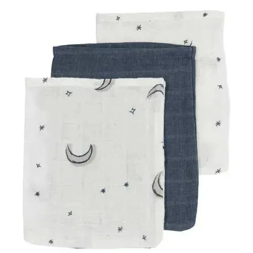 Meyco Washandje 3-Pack Hydrofiel Moon-Indigo - Tiny Giggles