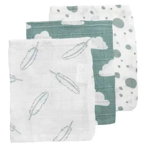 Meyco Washandje 3-Pack Hydrofiel Feather Clouds Dots - Tiny Giggles