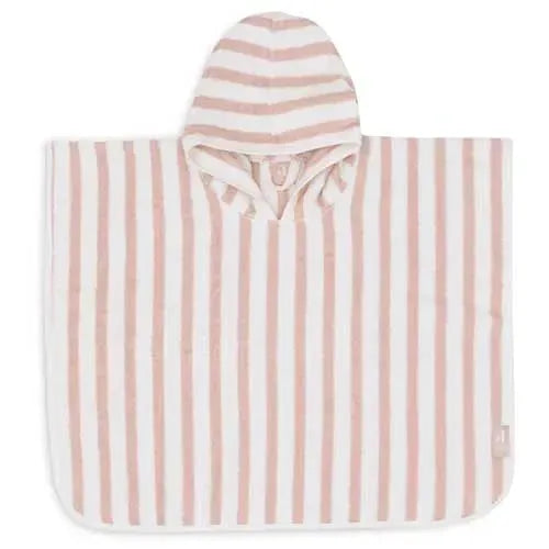 Jollein Badponcho Stripe Terry Wild Rose GOTS - Tiny Giggles