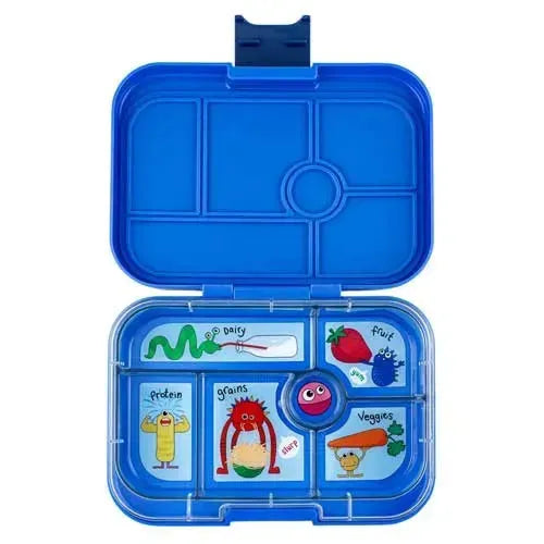 Yumbox Original Bento 6 Vakken Funny Monsters Surf Blue - Tiny Giggles