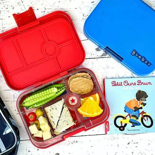 Yumbox Original Bento 6 Vakken Race Cars Roar Red - Tiny Giggles