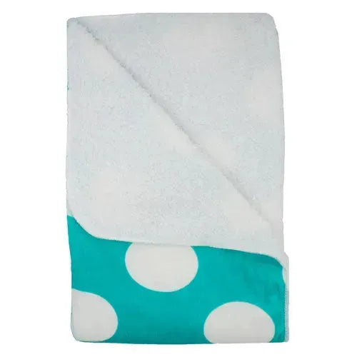 Zachte Baby Deken Aqua met witte cirkels 75 x 100 cm - Tiny Giggles