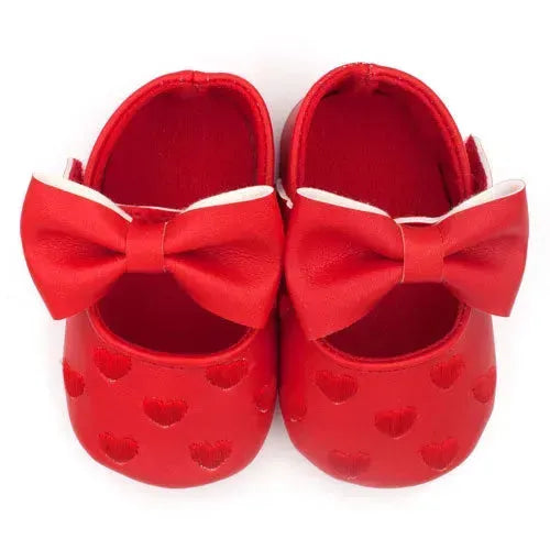 Baby Ballerina's Rood Met Hartjes - Tiny Giggles