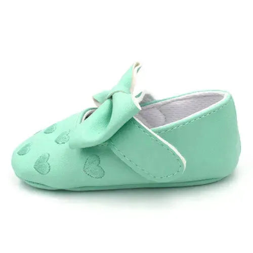 Baby Ballerina's Aqua Met Hartjes - Tiny Giggles