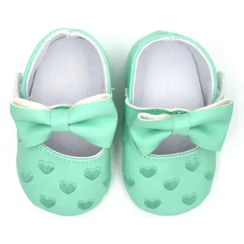 Baby Ballerina's Aqua Met Hartjes - Tiny Giggles