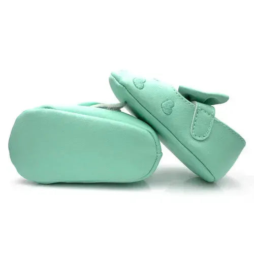 Baby Ballerina's Aqua Met Hartjes - Tiny Giggles