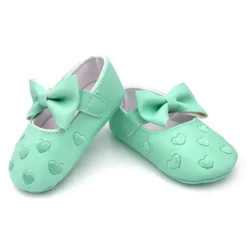 Baby Ballerina's Aqua Met Hartjes - Tiny Giggles