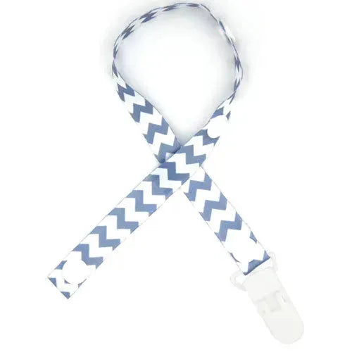 Speenkoord Wit en Blauw Visgraat Patroon - Tiny Giggles