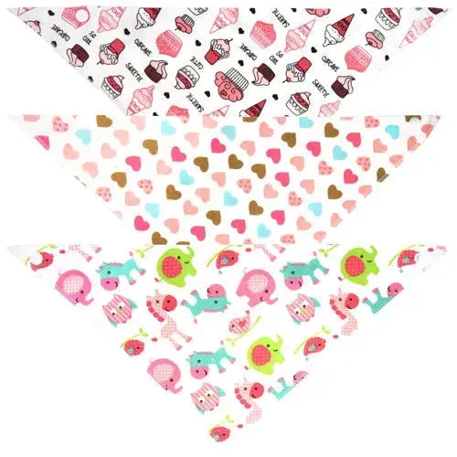 Pink n Pretty Bandana Slabbetjes - Set van 3 - Tiny Giggles