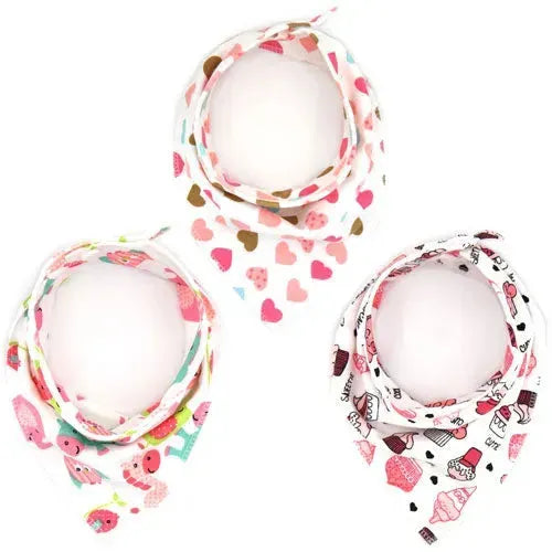 Pink n Pretty Bandana Slabbetjes - Set van 3 - Tiny Giggles