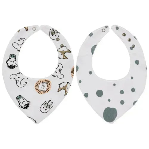 Meyco Bandana Dots Animal/Dots Stone Green - Set van 2 - Tiny Giggles