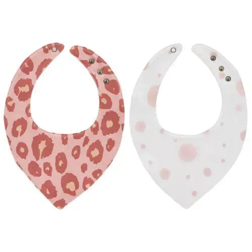 Meyco Bandana Panter/Dots Roze - Set van 2 - Tiny Giggles