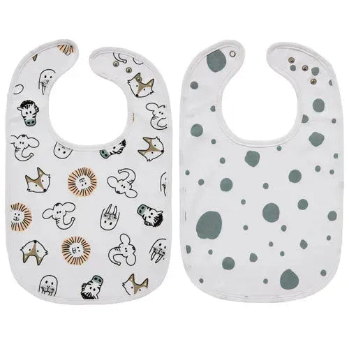 Meyco Slab Dots Animal/Dots Stone Green - Set van 2 - Tiny Giggles