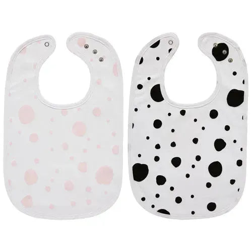 Meyco Slab Dots Roze/Dots Zwart - Set van 2 - Tiny Giggles