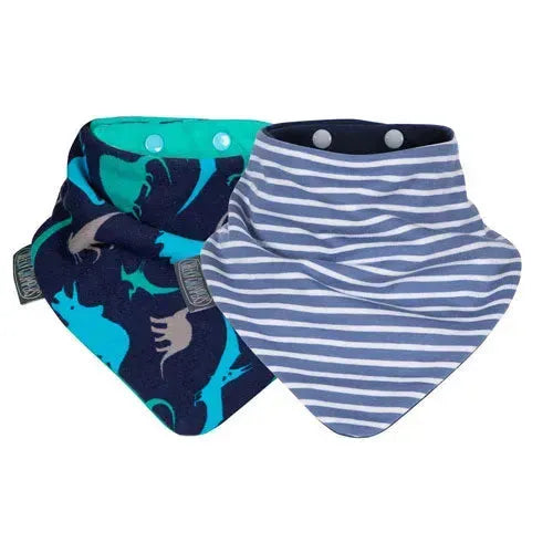 Cheeky Chompers Dino & Stripes Neckerbibs - Set van 2 - Tiny Giggles