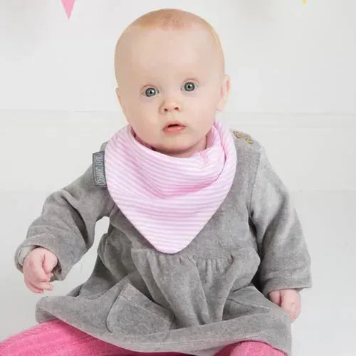 Cheeky Chompers Pink Rainbow & Stripes Neckerbibs - Set van 2 - Tiny Giggles