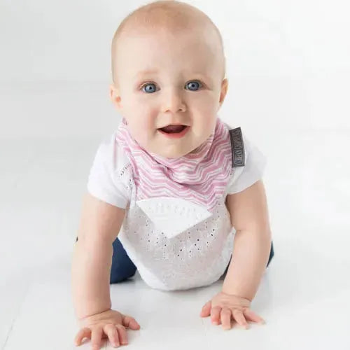 Cheeky Chompers Bib Rosy Days Muslin Neckerchew - Tiny Giggles