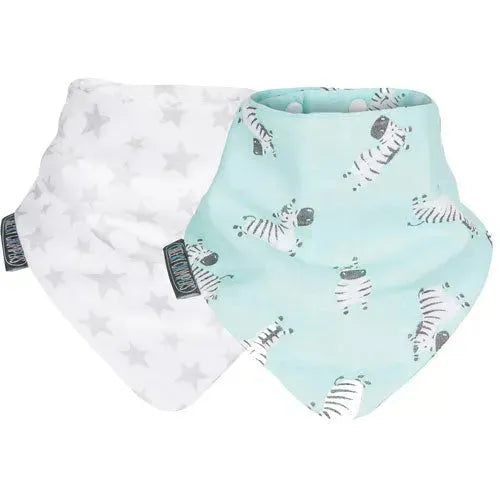 Cheeky Chompers Stars & Zebras Muslin Neckerbibs - Set van 2 - Tiny Giggles