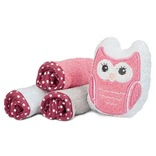 Babyono Roze Wasdoekjes 3 Stuks + Spons - Tiny Giggles