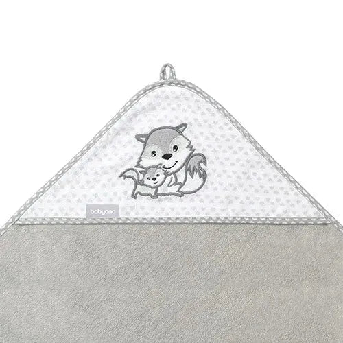 Babyono Bamboo Grijs Vosjes 100x100 cm Badcape - Tiny Giggles