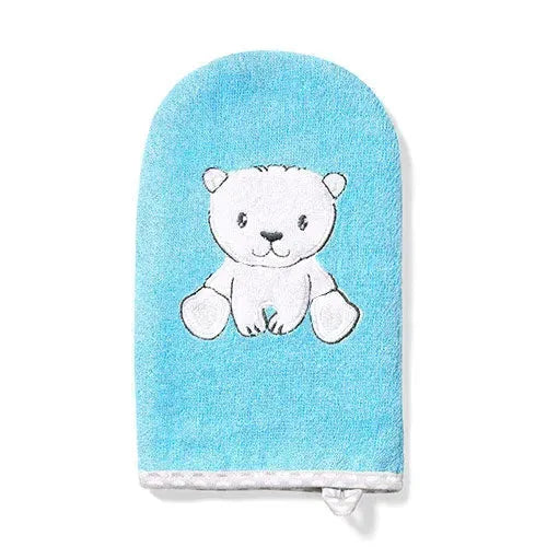 Babyono Bamboo Blauw Ijsbeer Washandje - Tiny Giggles