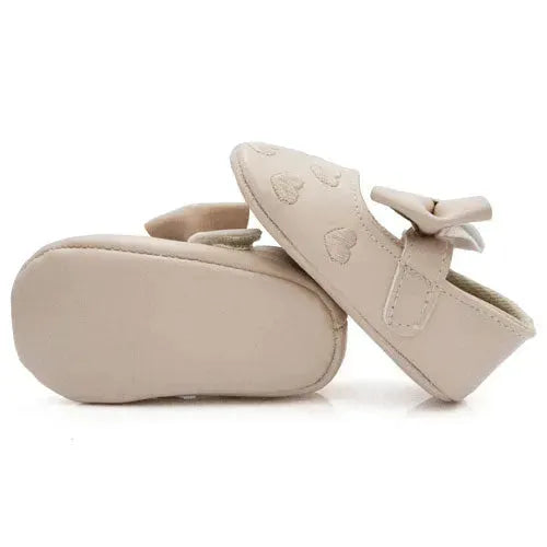 Baby Ballerina's Beige Met Hartjes - Tiny Giggles