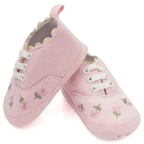 Baby gympen roze met bloemenprint - Tiny Giggles