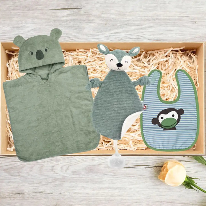 Geschenkbox zusammenstellen | Jollein Schnuffeltuch Deer Ash Green