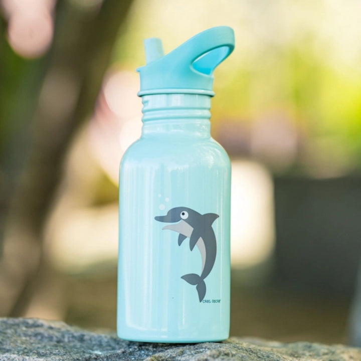 Carl Oscar Waterfles Blauw Dolfijn